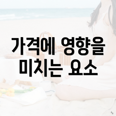 가격에 영향을 미치는 요소