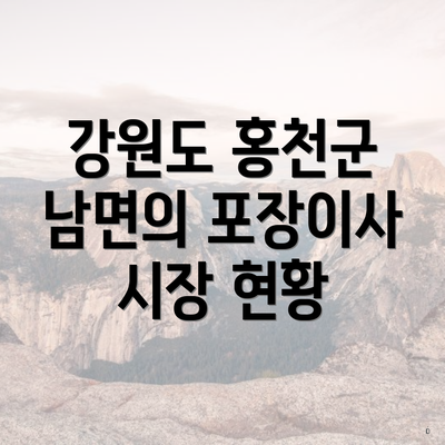 강원도 홍천군 남면의 포장이사 시장 현황