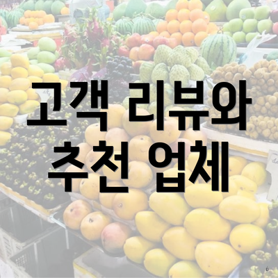 고객 리뷰와 추천 업체