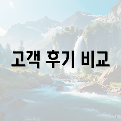 고객 후기 비교