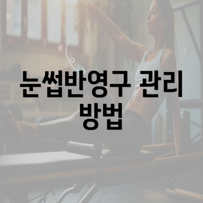 눈썹반영구 관리 방법