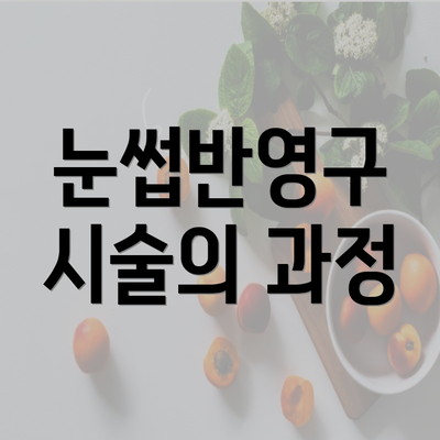 눈썹반영구 시술의 과정