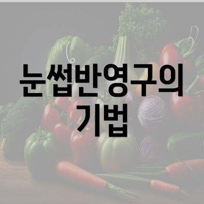 눈썹반영구의 기법