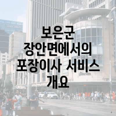 보은군 장안면에서의 포장이사 서비스 개요