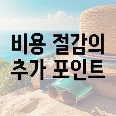 비용 절감의 추가 포인트