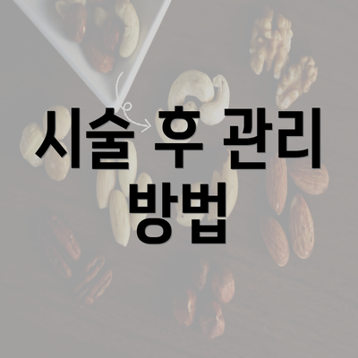 시술 후 관리 방법