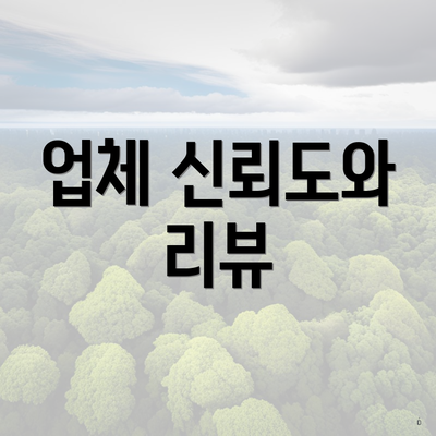 업체 신뢰도와 리뷰