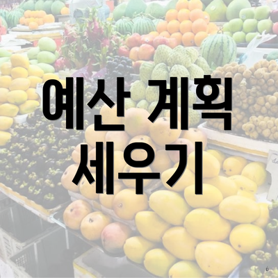 예산 계획 세우기