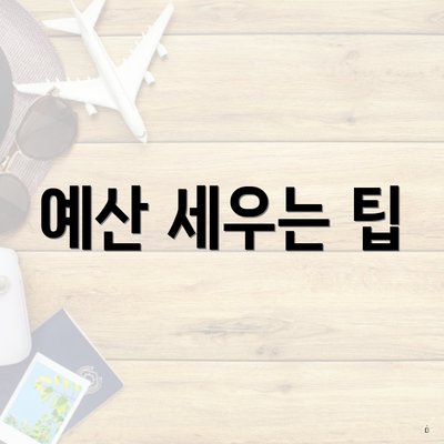 예산 세우는 팁