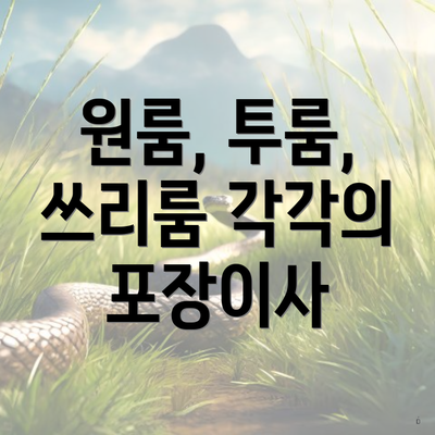 원룸, 투룸, 쓰리룸 각각의 포장이사