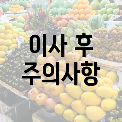 이사 후 주의사항