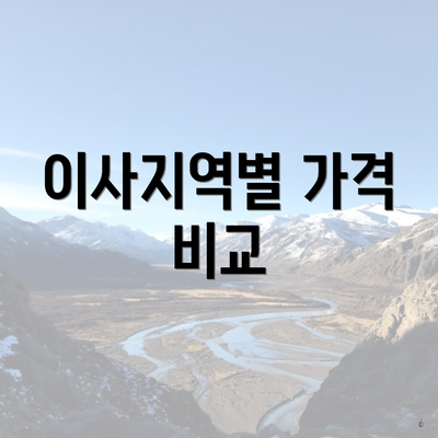 이사지역별 가격 비교