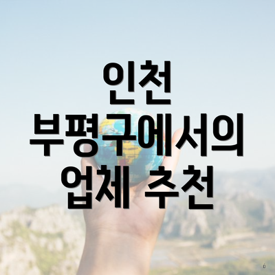 인천 부평구에서의 업체 추천