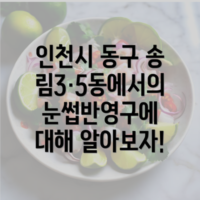 인천시 동구 송림3·5동에서의 눈썹반영구에 대해 알아보자!