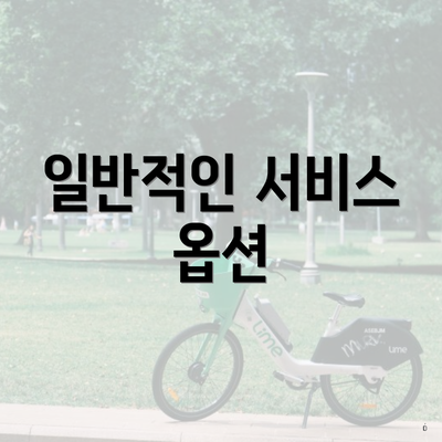 일반적인 서비스 옵션