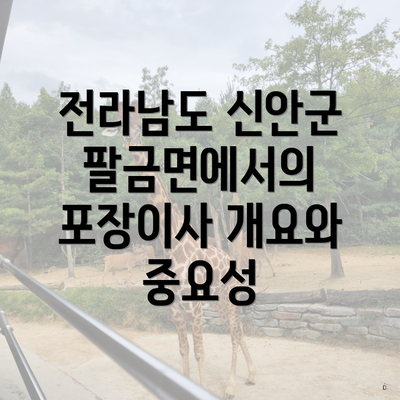 전라남도 신안군 팔금면에서의 포장이사 개요와 중요성