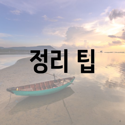 정리 팁