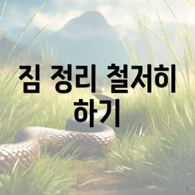 짐 정리 철저히 하기