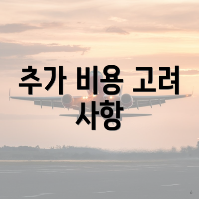 추가 비용 고려 사항