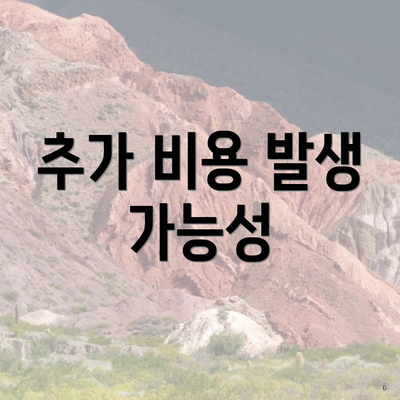 추가 비용 발생 가능성