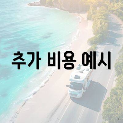 추가 비용 예시