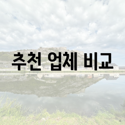 추천 업체 비교