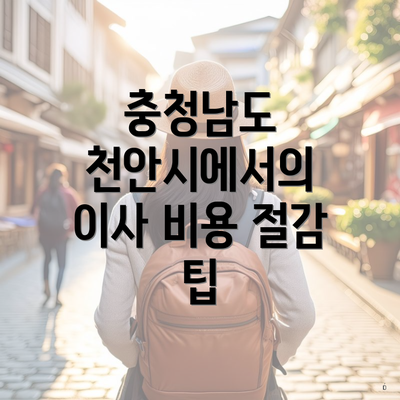 충청남도 천안시에서의 이사 비용 절감 팁