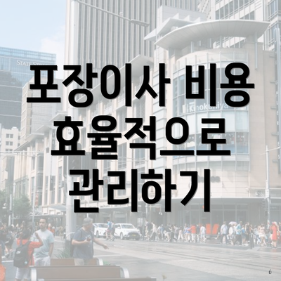 포장이사 비용 효율적으로 관리하기