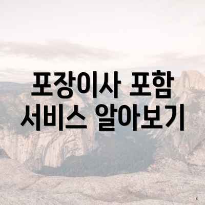 포장이사 포함 서비스 알아보기