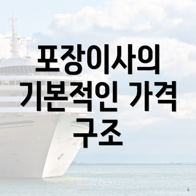 포장이사의 기본적인 가격 구조