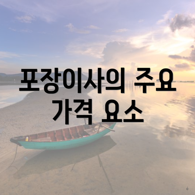 포장이사의 주요 가격 요소