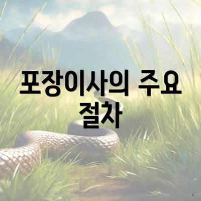 포장이사의 주요 절차