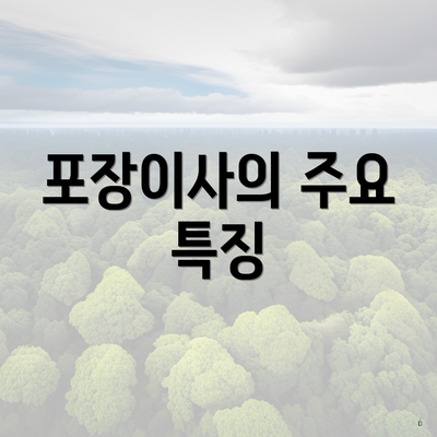 포장이사의 주요 특징