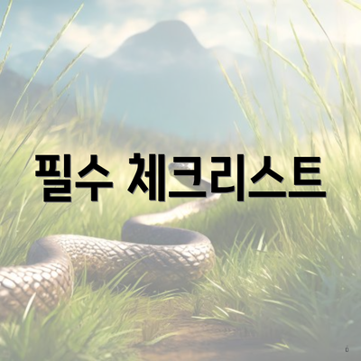 필수 체크리스트