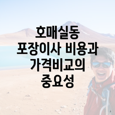 호매실동 포장이사 비용과 가격비교의 중요성