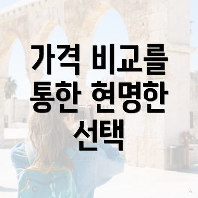 가격 비교를 통한 현명한 선택