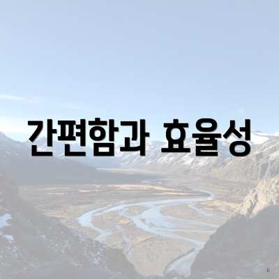 간편함과 효율성