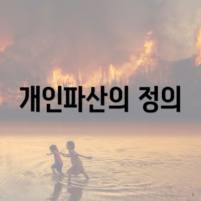 개인파산의 정의