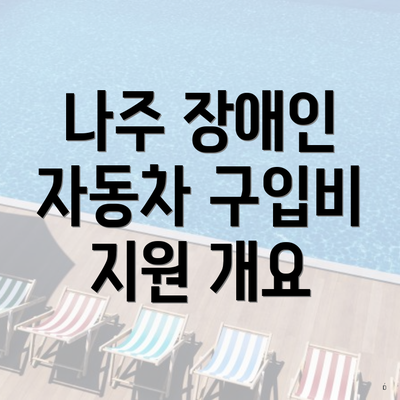 나주 장애인 자동차 구입비 지원 개요