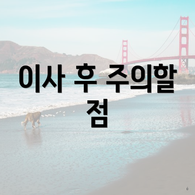 이사 후 주의할 점