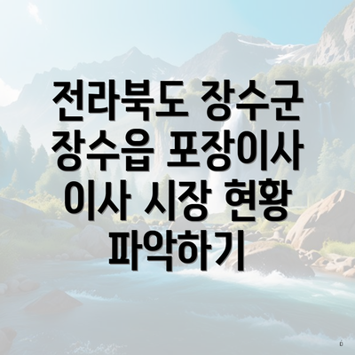 전라북도 장수군 장수읍 포장이사 이사 시장 현황 파악하기