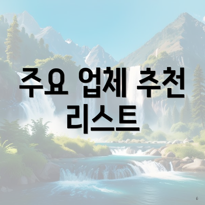 주요 업체 추천 리스트