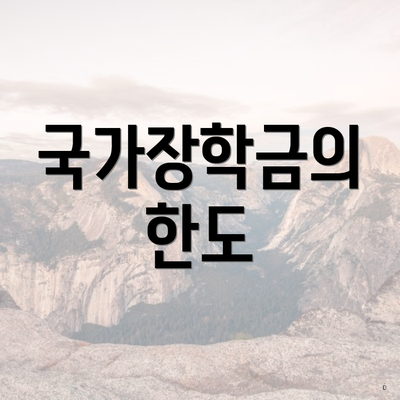 국가장학금의 한도