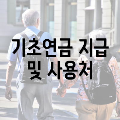 기초연금 지급 및 사용처