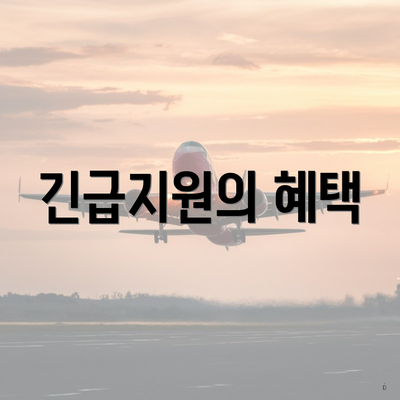 긴급지원의 혜택