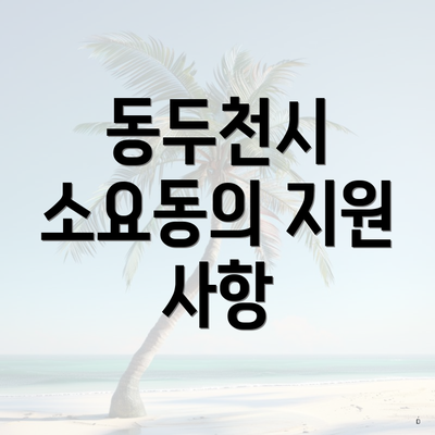 동두천시 소요동의 지원 사항