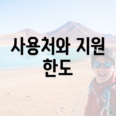사용처와 지원 한도