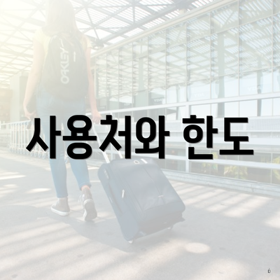 사용처와 한도