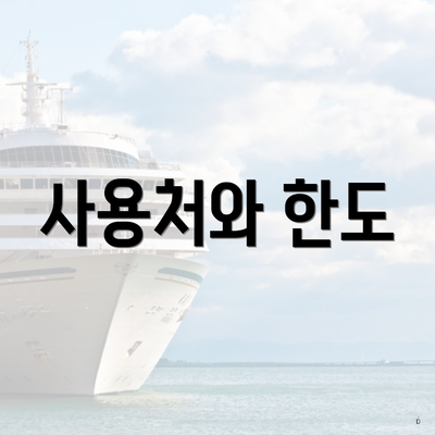 사용처와 한도