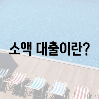 소액 대출이란?